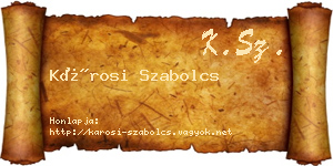 Károsi Szabolcs névjegykártya