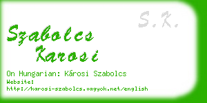 szabolcs karosi business card
